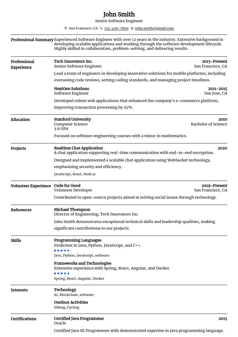 Resume template 2